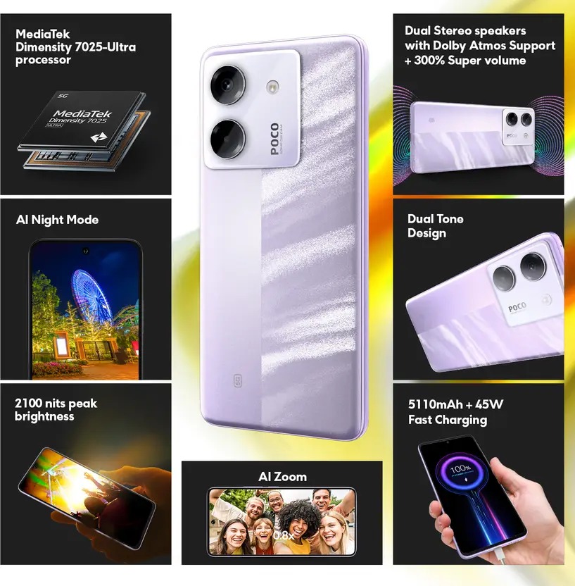 POCO M7 Pro 5G (Lavender Frost, 256 GB) (8 GB RAM)